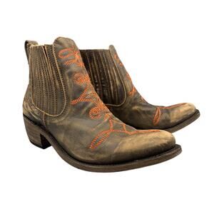 Liberty Black Womens Canela Boots Size 8 Leather Ankle Bootie Western Vintage